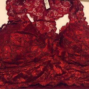 Zenana Outfitters Intimates Zenana Wine Lace Bralette Support Bra